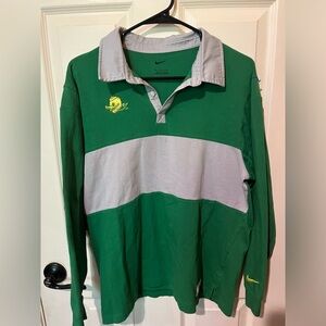 Nike campus, Collection, Oregon ducks, long sleeve polo shirt, rugby color block